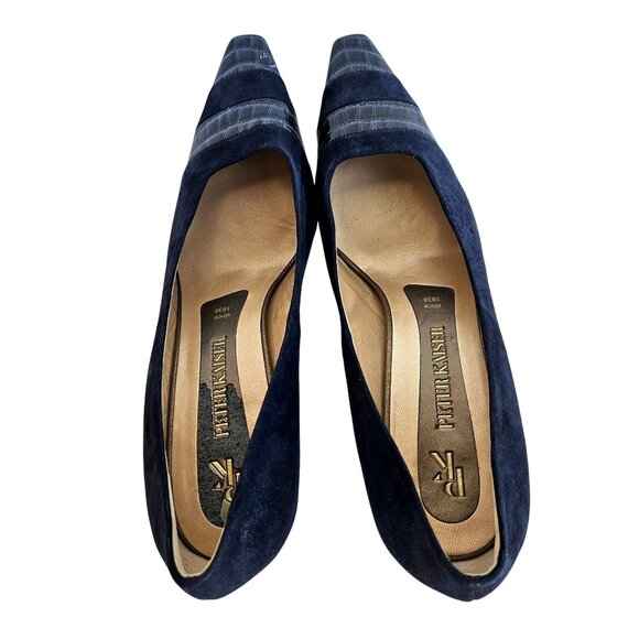 Vintage Peter Kaiser Suede Navy Blue Leather pumps NWOT Germany US Womens 9 9.5 - Picture 11 of 13